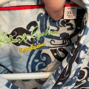 Robert Graham Short Sleeve Linen Shirt 2XL